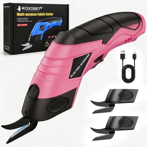 2026 Upgrade Cordless Electric Scissors Cardboard Cutter with 2 Type Blades Rechargeable Powerful Shears Cutting Tool for Fabric Electric Chop Saw Leather Felt with Charger Blue in Kuwait