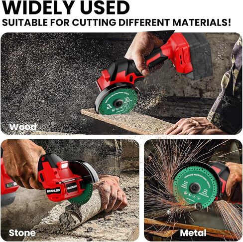 Cordless Cut Off Tool Compatible with Milwaukee Battery, 18,000 RPM Brushless Motor, 4" Blades (2pcs) with Dust Cover, 1.2mm Max Blade Thickness for Wood/Metal/Plastic【BATTERIES NOT INCLUDED】 in Kuwait