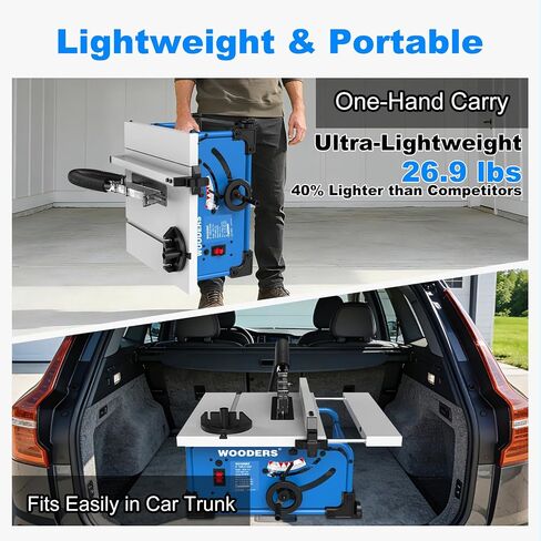 8-1/4-Inch Table Saw, 15-Amp 5500 RPM Motor, Heavy-Duty 80T Blade | Compact Woodworking Saw with Extendable Cast-Iron Table, 0-45° Bevel & Rip Fence, Ergonomic & Easy to Use for Home DIY in Kuwait