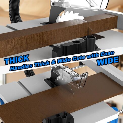 8-1/4-Inch Table Saw, 15-Amp 5500 RPM Motor, Heavy-Duty 80T Blade | Compact Woodworking Saw with Extendable Cast-Iron Table, 0-45° Bevel & Rip Fence, Ergonomic & Easy to Use for Home DIY in Kuwait