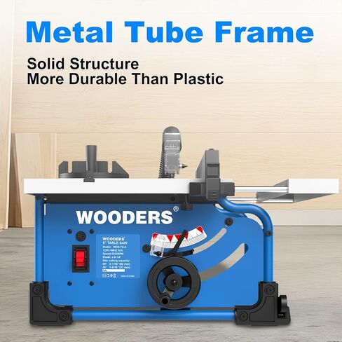 8-1/4-Inch Table Saw, 15-Amp 5500 RPM Motor, Heavy-Duty 80T Blade | Compact Woodworking Saw with Extendable Cast-Iron Table, 0-45° Bevel & Rip Fence, Ergonomic & Easy to Use for Home DIY in Kuwait
