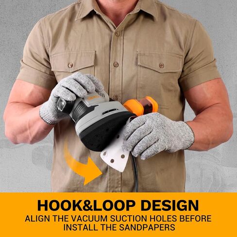 Detail Sander: DEKOPRO 1.5A Mouse Sander Electric Sander Tool Corded Palm Sanders with Dust Collection & 15pc Sandpapers for Sanding,Polishing,RemovingPaint in Saudi Arabia