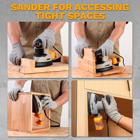 Detail Sander: DEKOPRO 1.5A Mouse Sander Electric Sander Tool Corded Palm Sanders with Dust Collection & 15pc Sandpapers for Sanding,Polishing,RemovingPaint in Saudi Arabia