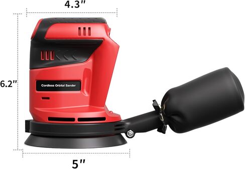 Brushless Cordless Random Orbital Sander for Milwaukee M18(NO Battery),5″Palm Sanding Machine Tool with 3-Speed,Dust Collector&10PCS Sandpapers for Woodworking,Auto Repair,Drywall, Polishing in Kuwait