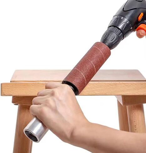 Portable Spindle Sander Hand-Held Rubber Sanding Drum for Drill 4-1/2" x 1-1/2" and 4-1/2" x 1" Hand Drum Sander (Red) in Kuwait