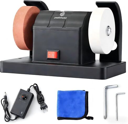 Dual-wheel Electric Benchtop Sander & Belt Sander Combined Multi-functional Polishing Machine with Adjustable Speed for Metal & Wood Polishing in Kuwait