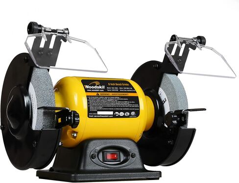 Woodskil Digital Display 8" Variable Speed Bench Grinder for Knife,3/4HP,5A | Table Grinder with 2000-3450RPM,2W Work Light,Adjustable Tool Rests,Steel Base for Chisels,Metal Grinding,Deburring in Kuwait