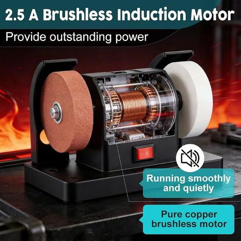 Dual-wheel Electric Benchtop Sander & Belt Sander Combined Multi-functional Polishing Machine with Adjustable Speed for Metal & Wood Polishing in Kuwait