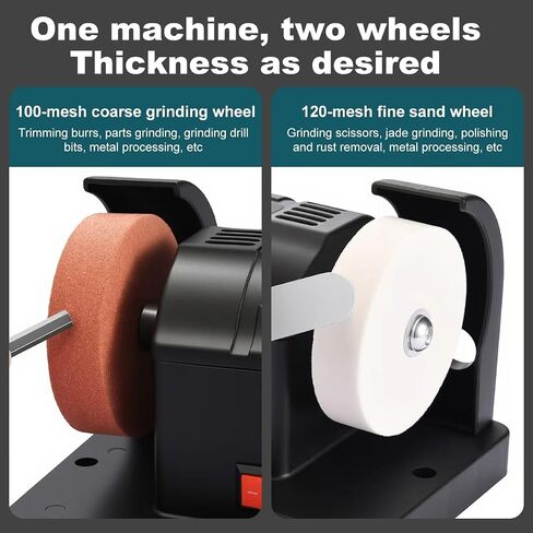 Dual-wheel Electric Benchtop Sander & Belt Sander Combined Multi-functional Polishing Machine with Adjustable Speed for Metal & Wood Polishing in Kuwait