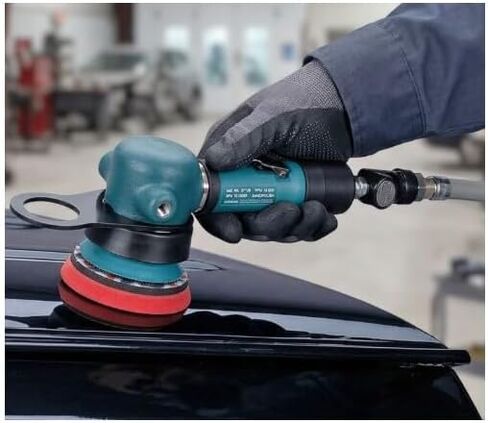 Dynabrade AKD05 2-Step Denibbing Kit — DN1 Pistol Grip Mini Orbital Sander (1-1/4", 8500 RPM) & 57126 Dynabuffer 3" Random Orbital Polisher with DynaOne Compound, Pad, Sandpaper & Microfiber in Kuwait