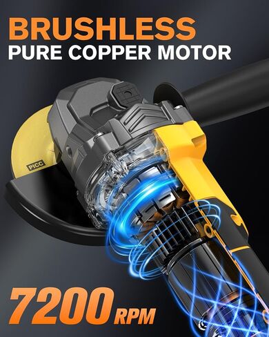4-1/2" Cordless Angle Grinder Tool For Dewalt 20V (NO Battery) | Brushless Motor Efficiency, 3-Speed Adjustable Control, Quick Tool-Free Operation in Kuwait