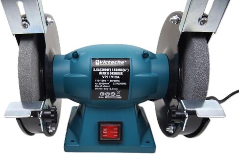 6" Bench Grinder 300W, 3540 RPM Electric Grinding & Polishing Machine, 2.5A with 2 Grinding Stones, Tool Rests & Eye Shields for Sharpening, Deburring, Rust Removal (Model VP11912A) in Kuwait