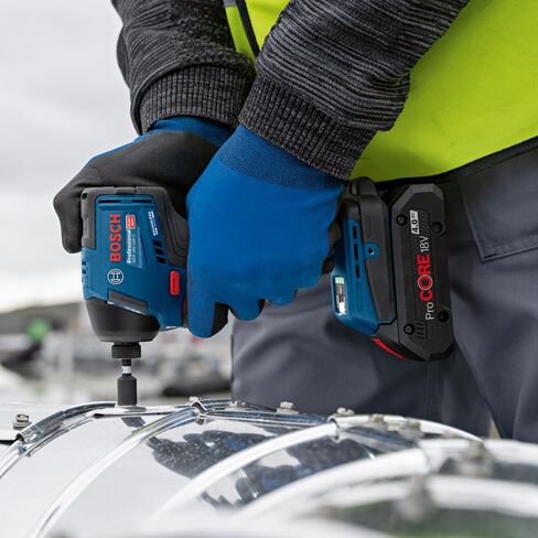 Bosch Professional 18V System Cordless Impact Driver GDR 18V-220 C (up to 3,400 RPM, Torque of 220 Nm, brushless Motor, Without Batteries and Charger, incl. 1 x Belt Clip, 1 x bit Holder) in Kuwait