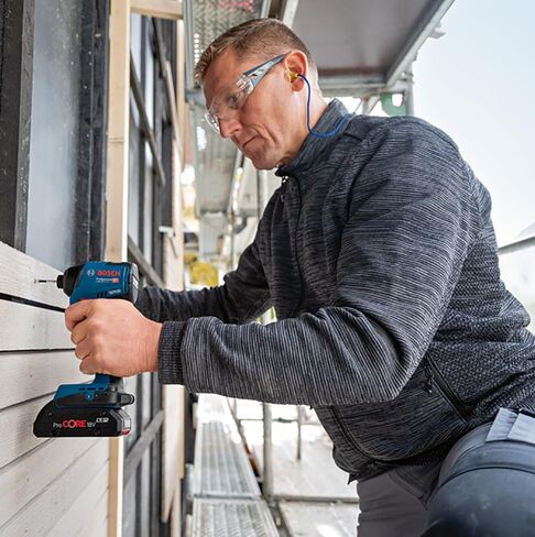 Bosch Professional 18V System Cordless Impact Driver GDR 18V-220 C (up to 3,400 RPM, Torque of 220 Nm, brushless Motor, Without Batteries and Charger, incl. 1 x Belt Clip, 1 x bit Holder) in Kuwait
