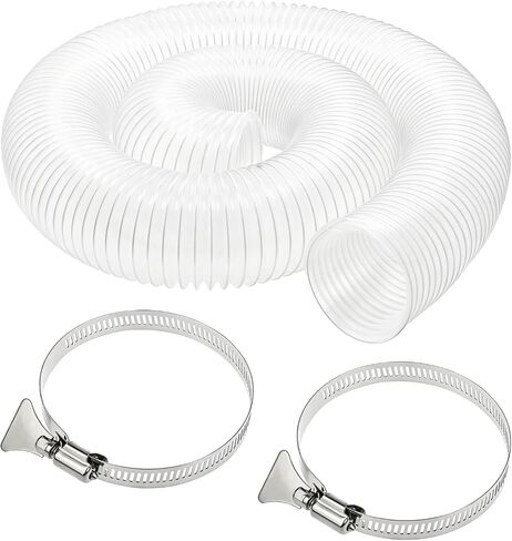 8" x 10FT PVC Dust Collection Hose, Heavy Duty Flexible Dust Collector Hose with Steel Wire Clamps for Woodworking, CNC Machines, Table Saws & Workshop Dust Collection Systems in Kuwait