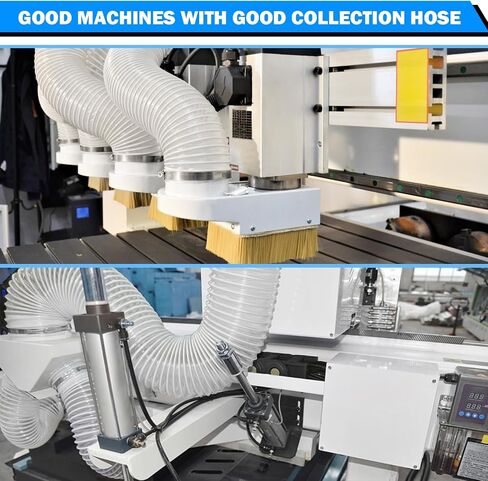 8" x 10FT PVC Dust Collection Hose, Heavy Duty Flexible Dust Collector Hose with Steel Wire Clamps for Woodworking, CNC Machines, Table Saws & Workshop Dust Collection Systems in Kuwait