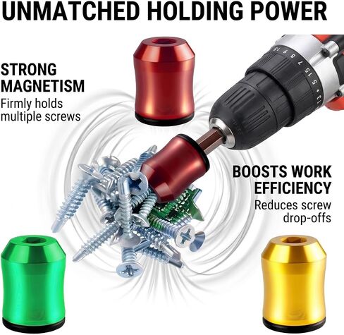3 Pcs Screwdriver Head Magnetic Ring,Removable Magnetic Screw Holder For Hex Screwdriver And Power Bits,Universal Magnetic Screw Holder,Bit Magnetizer Ring For Power Tools, Mechanics And Carpenters in Kuwait