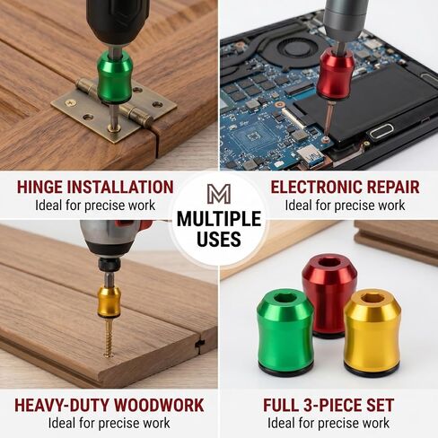 3 Pcs Screwdriver Head Magnetic Ring,Removable Magnetic Screw Holder For Hex Screwdriver And Power Bits,Universal Magnetic Screw Holder,Bit Magnetizer Ring For Power Tools, Mechanics And Carpenters in Kuwait