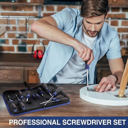 WORKPRO 10-Piece Magnetic Screwdriver Set with Pouch | Phillips, Slotted, Flat Head Screwdriver Include Magnetizer, Screwdriver with Non-Slip Grip, for Home Repair and DIY Projects in Kuwait