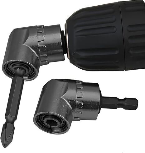 Right Angle Drill Driver - 105 Degree Adapter for Electric Drill & Screwdriver, Ideal for DIY Home Projects & Tight Space Repairs, Black in Kuwait