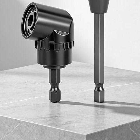 Right Angle Drill Driver - 105 Degree Adapter for Electric Drill & Screwdriver, Ideal for DIY Home Projects & Tight Space Repairs, Black in Kuwait