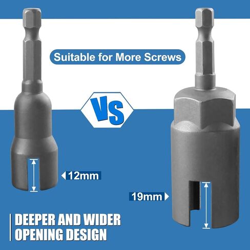 2 Pack Power Wing Nut Driver Set (2 Size 12mm,19mm) Wing Nut Drill Bit Socket Wrench Tool Set with 1/4 Quick Connect Hex Shank for Panel Nuts C Hook Bolts Eye Screws Q-Hanger in Kuwait
