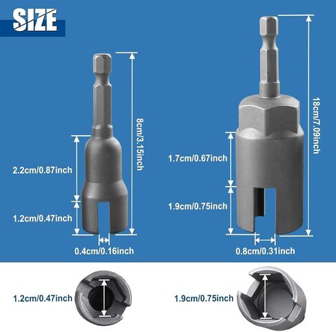 2 Pack Power Wing Nut Driver Set (2 Size 12mm,19mm) Wing Nut Drill Bit Socket Wrench Tool Set with 1/4 Quick Connect Hex Shank for Panel Nuts C Hook Bolts Eye Screws Q-Hanger in Kuwait