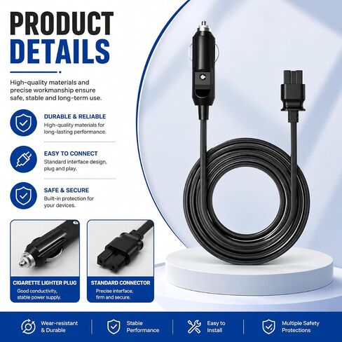 13FT N506585 12V DC Power Cord Compatible with DEWALT DCC020IB Tire Inflator, Replacement Car Cigarette Lighter Cable for Air Compressor Inflator, Cord Only in Kuwait