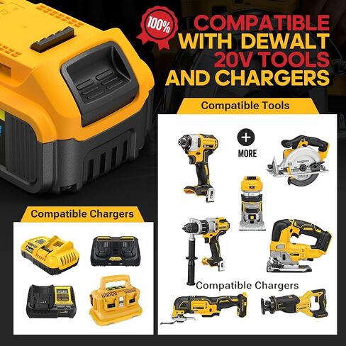 8Ah Replacement Compatible for Dewalt 20V Max Battery with High Capacity Batteries Cordless Power Tools 20 Volt Baterías DCB201 DCB203 DCB204 DCB205 DCB205c DCB205-2 DCB206 2 Pack Batteries Pilas in Kuwait