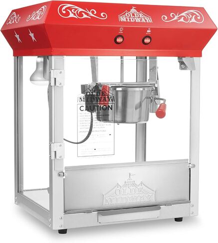 Olde Midway Bar Style Popcorn Machine Maker Popper with 8-Ounce Kettle - Black in Saudi Arabia
