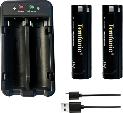 2Pack 3200mAh USB Battery 48-11-2131 with Charging Station Replacement for Headlamp & Flashlight Battery Li-ion, Compatible with 48-59-2013, 2114-21, 2163-21, 2112-21, 2128-21 in Kuwait