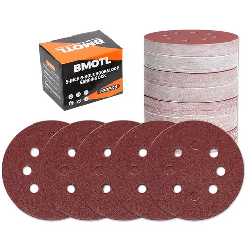 160Pcs 5-Inch 8-Hole Hook & Loop 40-600 Assorted Grit Sanding Discs | Round Sandpaper for Random Orbital Sander, Wood/Metal/Drywall Polishing in Kuwait