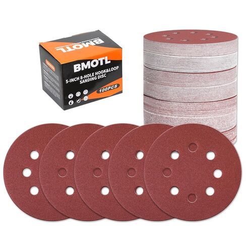 160Pcs 5-Inch 8-Hole Hook & Loop 40-600 Assorted Grit Sanding Discs | Round Sandpaper for Random Orbital Sander, Wood/Metal/Drywall Polishing in Kuwait