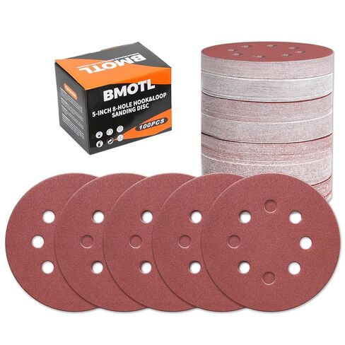 160Pcs 5-Inch 8-Hole Hook & Loop 40-600 Assorted Grit Sanding Discs | Round Sandpaper for Random Orbital Sander, Wood/Metal/Drywall Polishing in Kuwait