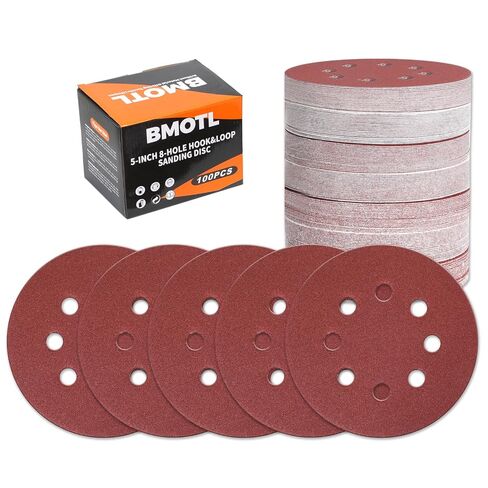 160Pcs 5-Inch 8-Hole Hook & Loop 40-600 Assorted Grit Sanding Discs | Round Sandpaper for Random Orbital Sander, Wood/Metal/Drywall Polishing in Kuwait