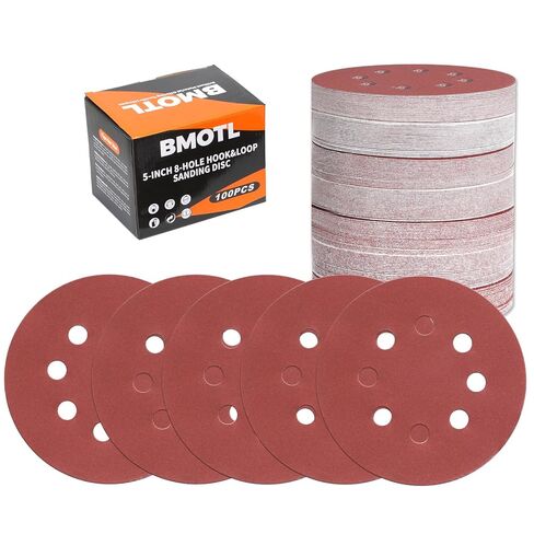 160Pcs 5-Inch 8-Hole Hook & Loop 40-600 Assorted Grit Sanding Discs | Round Sandpaper for Random Orbital Sander, Wood/Metal/Drywall Polishing in Kuwait