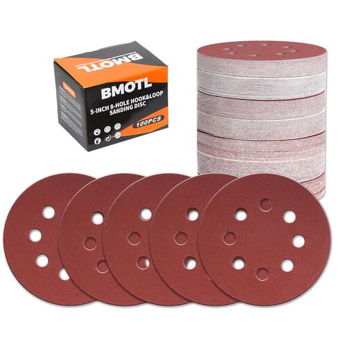 160Pcs 5-Inch 8-Hole Hook & Loop 40-600 Assorted Grit Sanding Discs | Round Sandpaper for Random Orbital Sander, Wood/Metal/Drywall Polishing in Kuwait