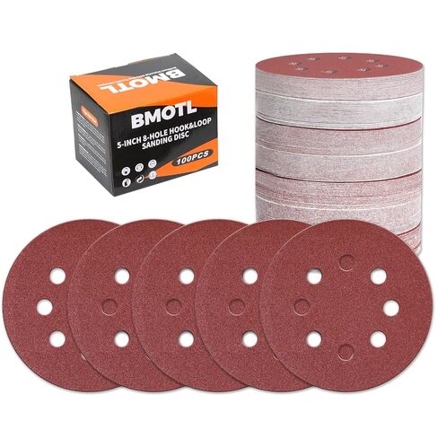 160Pcs 5-Inch 8-Hole Hook & Loop 40-600 Assorted Grit Sanding Discs | Round Sandpaper for Random Orbital Sander, Wood/Metal/Drywall Polishing in Kuwait