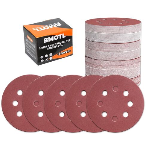 160Pcs 5-Inch 8-Hole Hook & Loop 40-600 Assorted Grit Sanding Discs | Round Sandpaper for Random Orbital Sander, Wood/Metal/Drywall Polishing in Kuwait