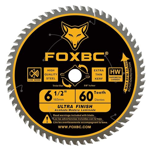 FOXBC 6-1/2 inch Circular Saw Blade for Wood, 60-Tooth, Ultra Fine Finish - 2PK in Kuwait