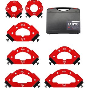TANYO 7pcs Router Corner Radius Template Router Radius Jig, Aluminum Alloy 3 in 1 Radius Jig Router Templates, T10 T20 T30 T35 T40 T50 T60 R10 R15 R20 R25 R30 R35 R40 R50 R60 Use with Router Table in Kuwait