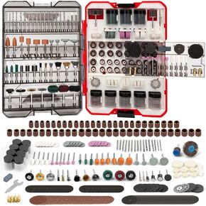 618PCS Rotary Tool Accessories Kit,Red | Fits Dremel Rotary Tools, Sanding, Cutting, Grinding, Drilling, Polishing & Engraving Accessories, Portable Storage Case in Kuwait