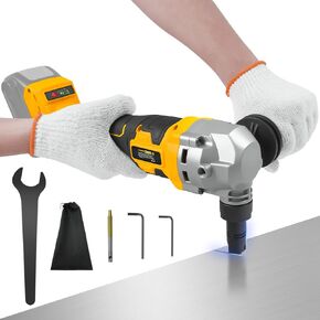 Cordless Metal Nibbler for DeWalt 20V Battery, Brushless Nibbler Metal Cutter with 3 Speed, Electric Nibbler Steel Cutter for Stainless Steel, Aluminium, 30000RPM, Dusty Bags, 2 Blades(No battery) in Kuwait