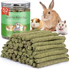 VESPRO Rabbit Toys Bunny Toys for Rabbits Hamster Toys Guinea Pig Toys Natural Timothy Hay Sticks Chew Treats and Balls for Rabbit, Bunny, Chinchilla, Guinea Pig, Hamster, Bunny Teeth Care in Saudi Arabia