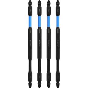 ORiGiNAL - PH2+PH3 IMPACT BiT, 6 INCH, 4pk. Double End+Double Duty, USA-6PH2PH3X4 (Blue/Black Drives #8/10/12/14-1/4" Phillips Screw) "ULT" MULTi S/Driver Compatible in Saudi Arabia
