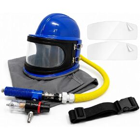 Sandblasting Hood Air Fed Sandblasting Helmet with Thermostat Air Flow Control, Full Shoulder Protective Hood Dual Anti-Fog Quick Change Lens Lightweight Blast Safety Helmet for Sandblaster in Saudi Arabia