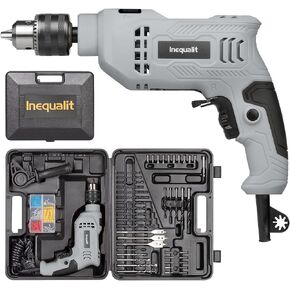 4.5Amp Corded Hammer Drill 3000RPM with 5pcs Bits, 1/2 Inch Keyed Metal Chuck Impact Drill, 360° Rotating Handle and 12 Variable Speed for 2 Functions in 1 in Saudi Arabia