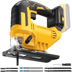 Cordless Jig Saw for Dewalt 20v Max Battery, 3 Orbital Settings, 0°- 45° Bevel Cuts, Brushless Orbital Jigsaw with LED Light for Straight Circle Curve Cutting (No Battery) in Saudi Arabia