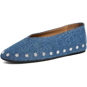 Ganni Women's Jenny Ballerina Denim Flats in Saudi Arabia