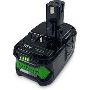 2-Pack 8000mAh Replacement Battery for Ryobi 18V Tools, High Capacity Li-ion with LED Fuel Gauge, Compatible with P108 P104 P105 P102 P103 P122 P109 and 100+ Cordless Power Tools (Not Made in Ryobi) in Kuwait